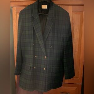 Pendleton Vintage 70s Wool Tartan Black BG Watch Plaid Jacket Blazer 3X,size 20